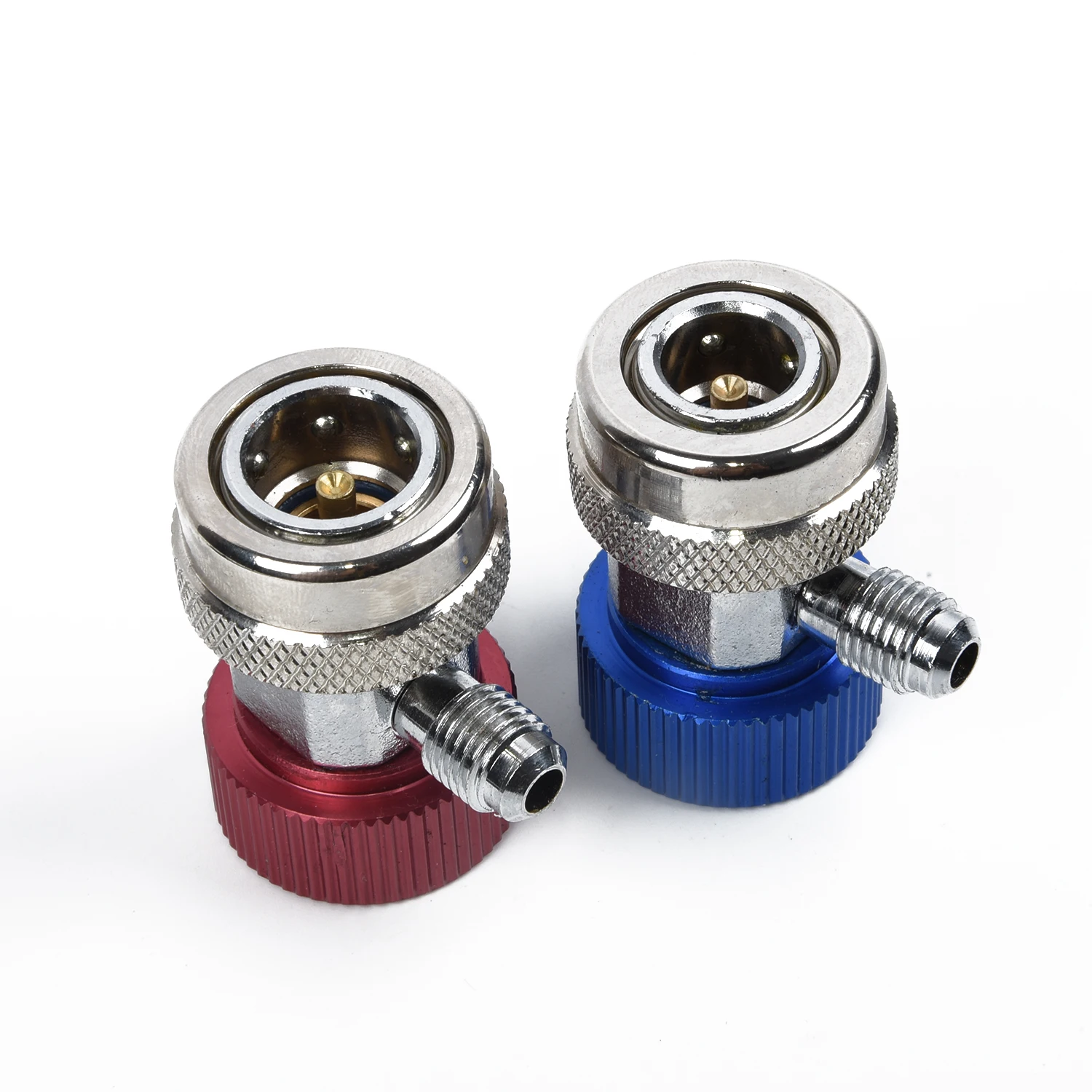 

2pcs Adapter Couplers R134A Air Conditioning A/C Metal Car Air Conditioner Adapter Couplers Blue/Red 48.2*31.8*31.8 Mm