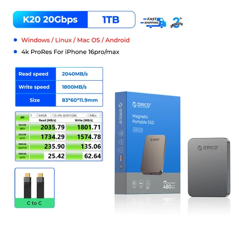 Магнитный внешний SSD ORICO для iPhone