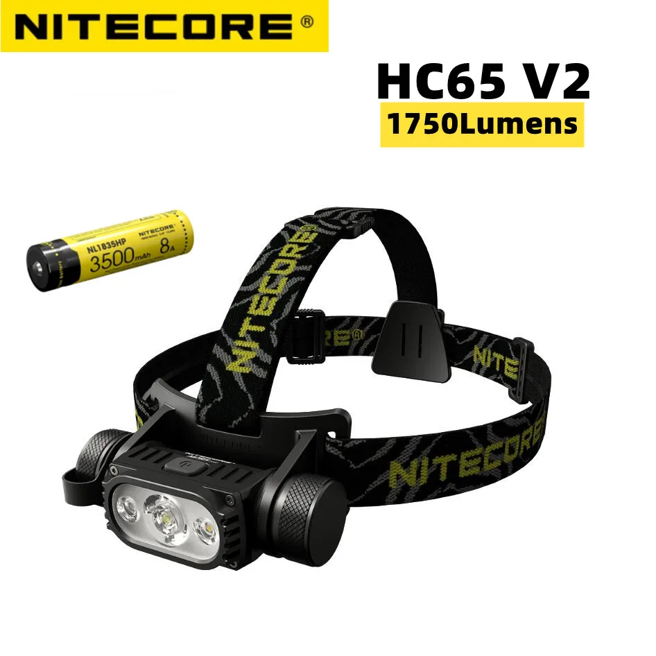 Скидка Налобный фонарь NITECORE HC65 V2, 1750 лм, светодиодный USB-разъемом