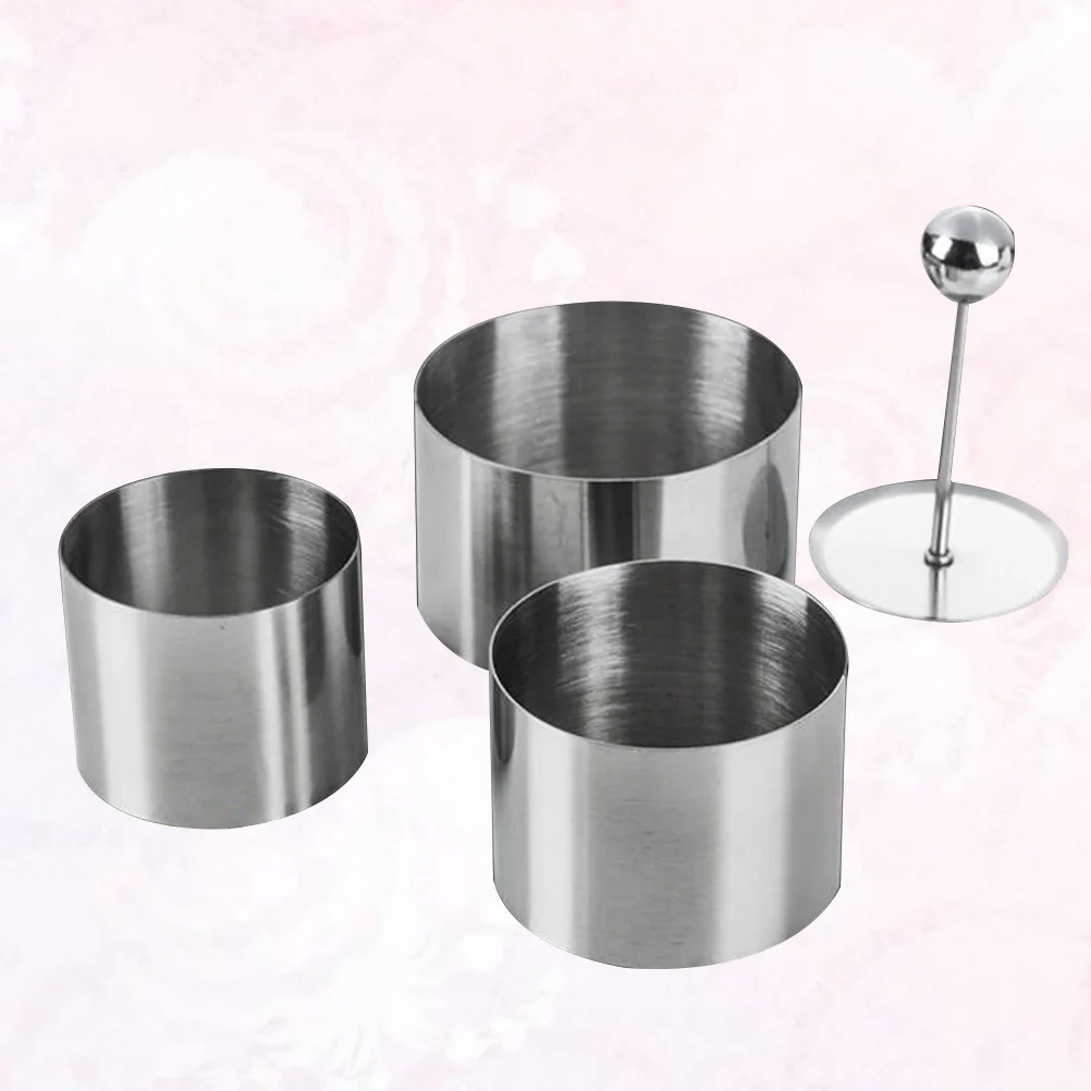 

3 Pcs Stainless Steel Swing Plate Molding Mold Circle Stencil Prepping Rings Shaper Metal Cooking Rings Round Cold Dish