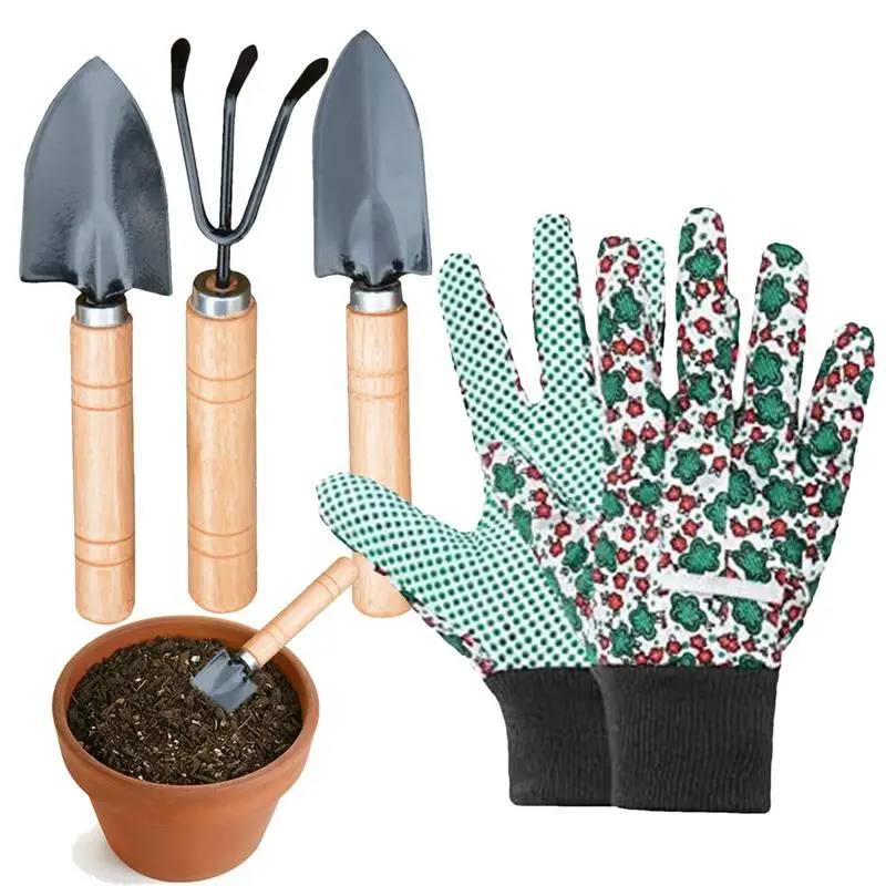 

Gardening Tool Set Weeding Tool Kit With Gloves Spade Rake Shovel Digging Gadgets Garden Plants Weeder Tools Accessories