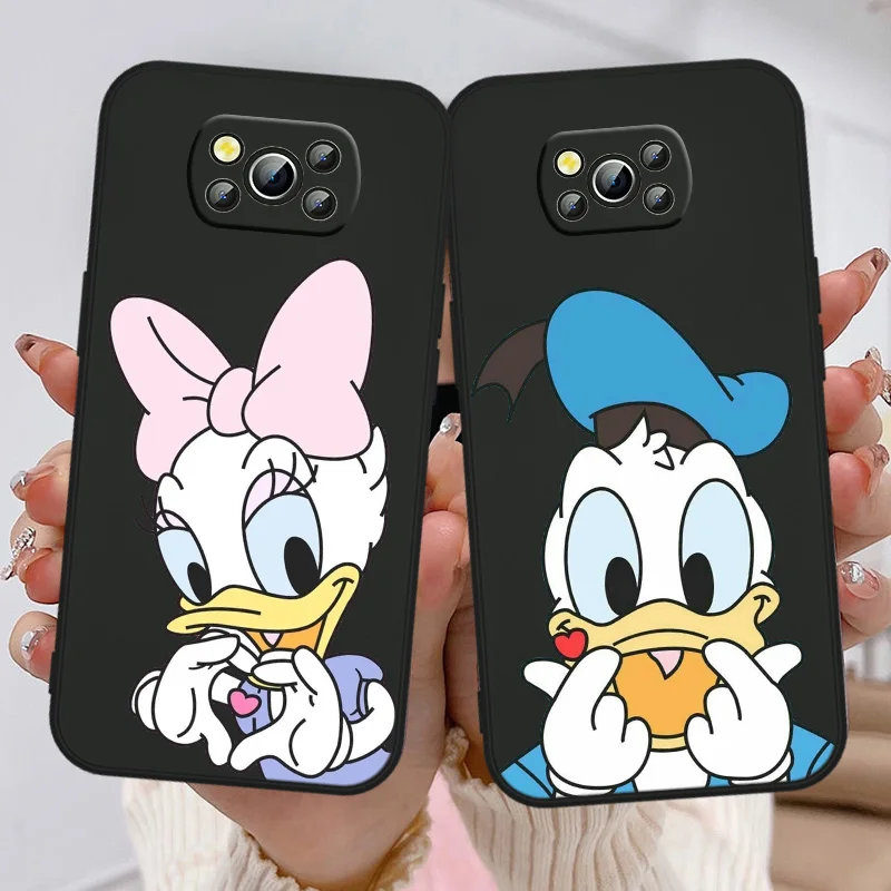 

Donald Duck Couple Disney Phone Case For Xiaomi Poco X3 NFC F3 GT M4 M3 M2 X2 F2 Pro C3 F1 F4 M5 X4 Black Cover Funda Soft Capa