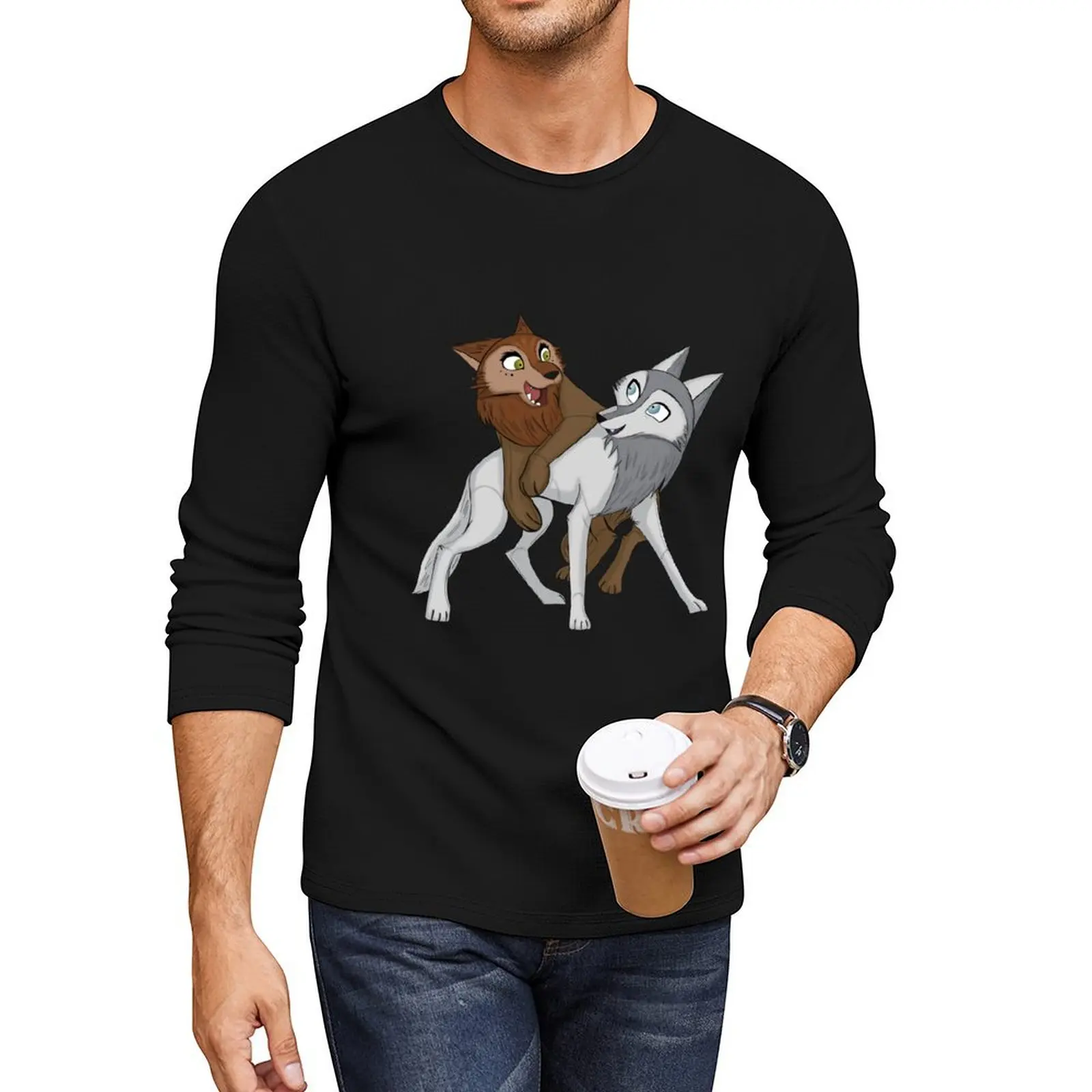 Длинная футболка Robyn &amp Mebh-Wolfwalkers большого размера с рисунком мужские футболки