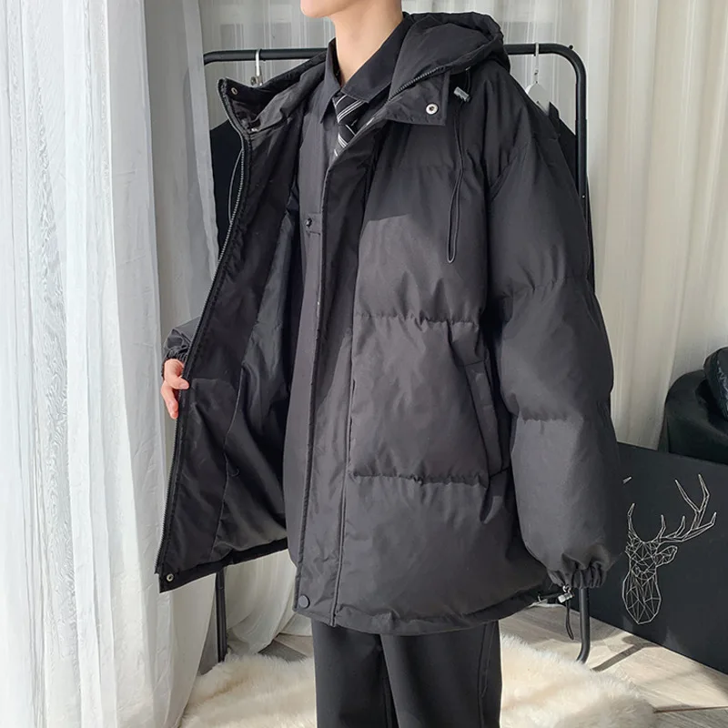 Winter Jacket Men Warm Fashion Casual Thickened Down Jacket Men Streetwear Korean Loose Hooded Short Coat Mens Parker Clothes