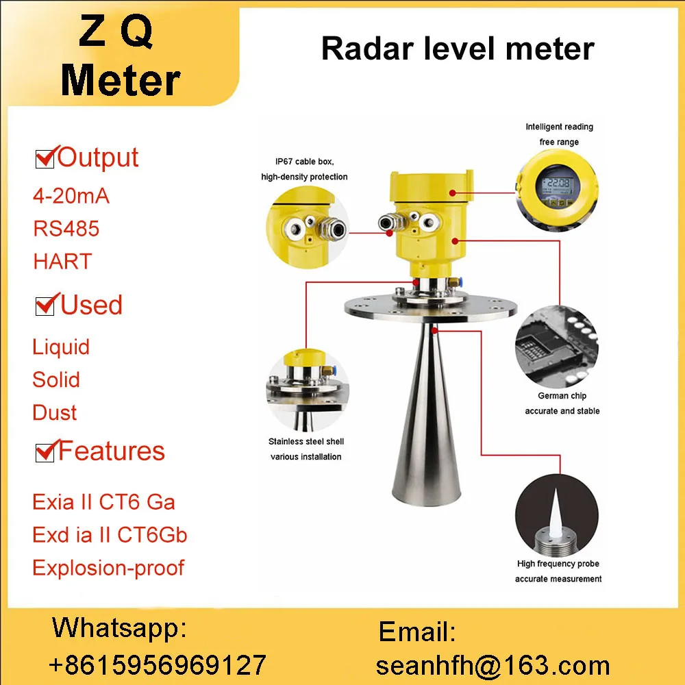 

Intelligent high frequency radar level gauge guided wave anti-corrosion explosion-proof water conservancy 485 hart Protocol