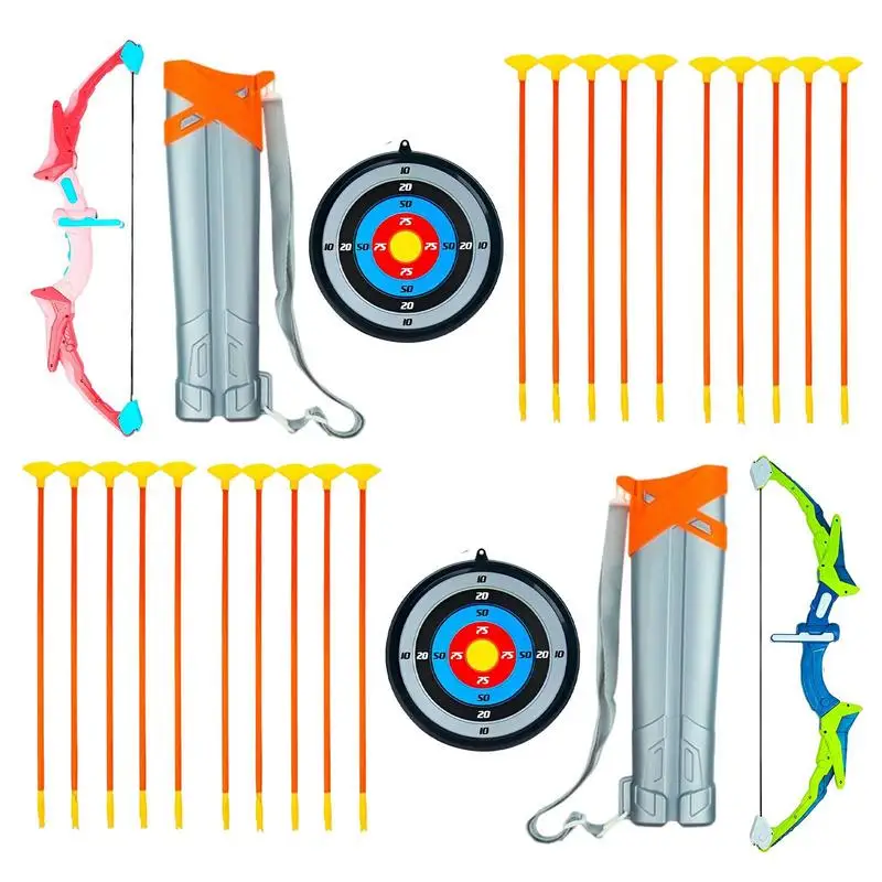 

Bow Toy Smooth Launch Toy For Youth LED Light Up Aiming Toy Set With 10 Suction Cup Arrows Target & Quiver For Over 6-year-old