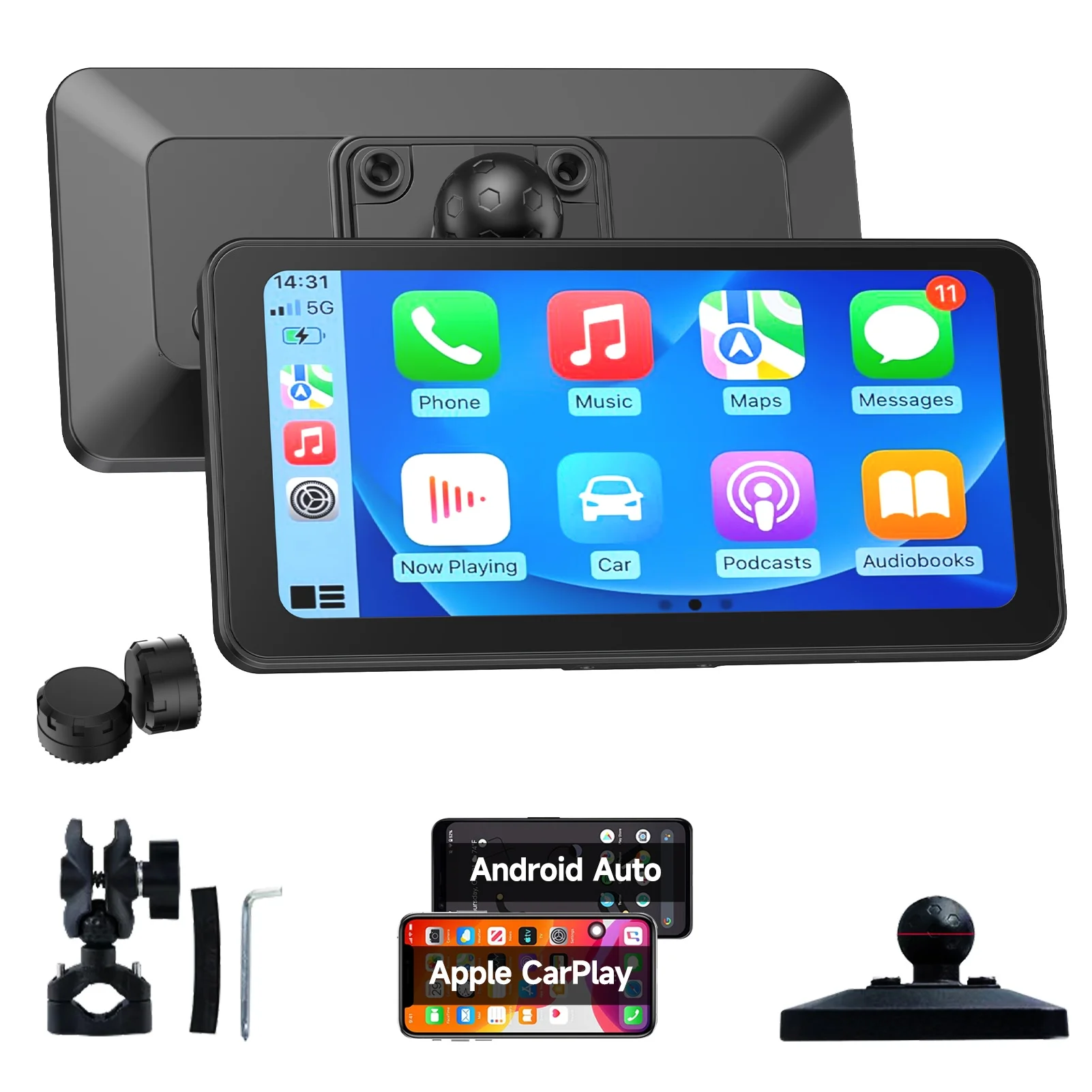 

Педальный L300P-6,25-дюймовый портативный мотоцикл, беспроводной Apple Carplay/Android, GPS-навигатор, сенсорный экран с TPMS