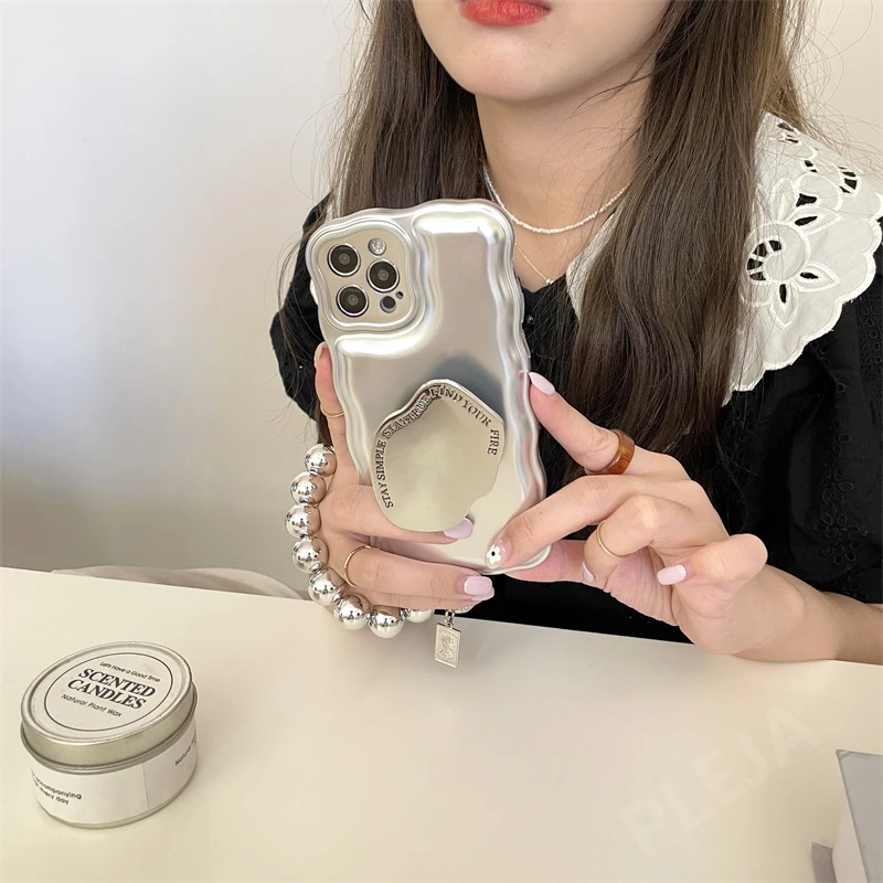 Позолоченный серебряный браслет с кронштейном для телефона чехол Cute Simper Stand Hodel