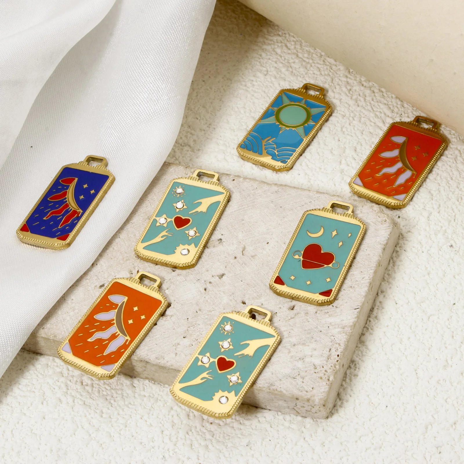 1 шт. новые серьги-подвески из нержавеющей стали 304 Tarot Sun 18-каратное настоящее