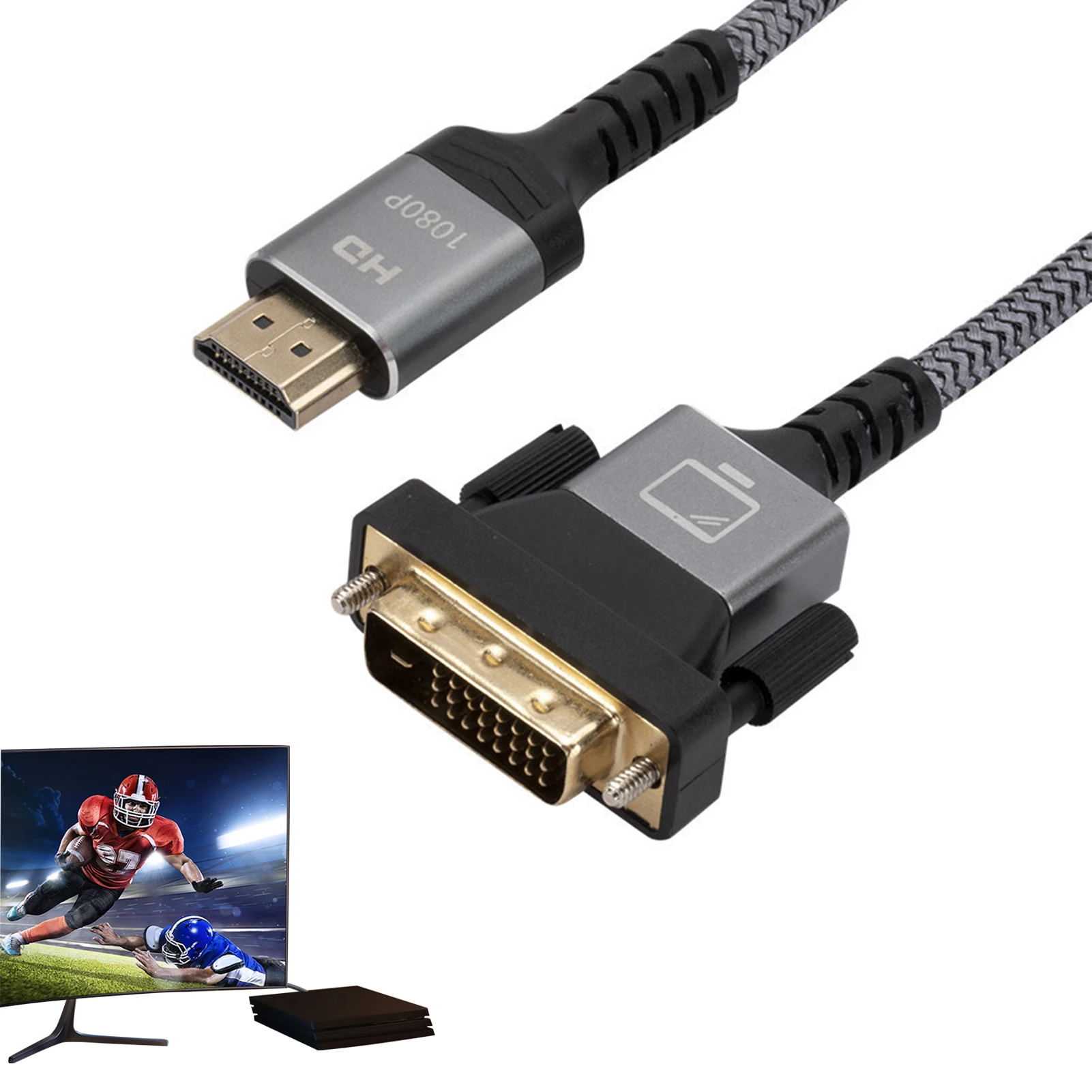 

Высокоскоростной кабель-преобразователь H DMI в DVI 241 двунаправленный позолоченный адаптер оплетенный кабель преобразователь компьютера в т...