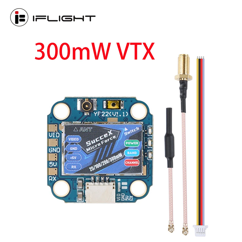 

IFlight SucceX Micro Force 5.8GHz PIT/25/100/200mW/300mW VTX Adjustable with IPEX (UFL) connector for FPV Racing Drone part