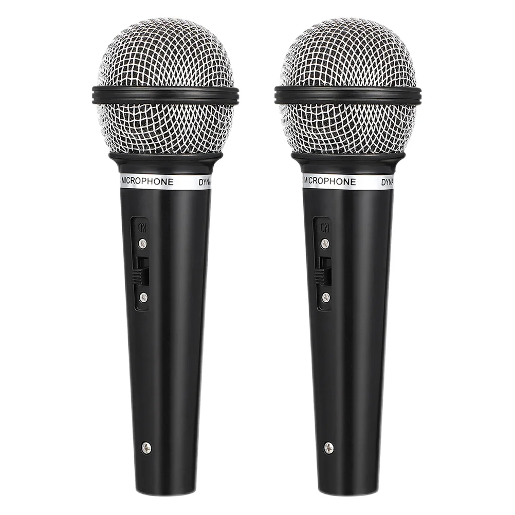 

2pcs Simulation Microphone Models Kids Pretend Play Toys Fake Microphones (Black)