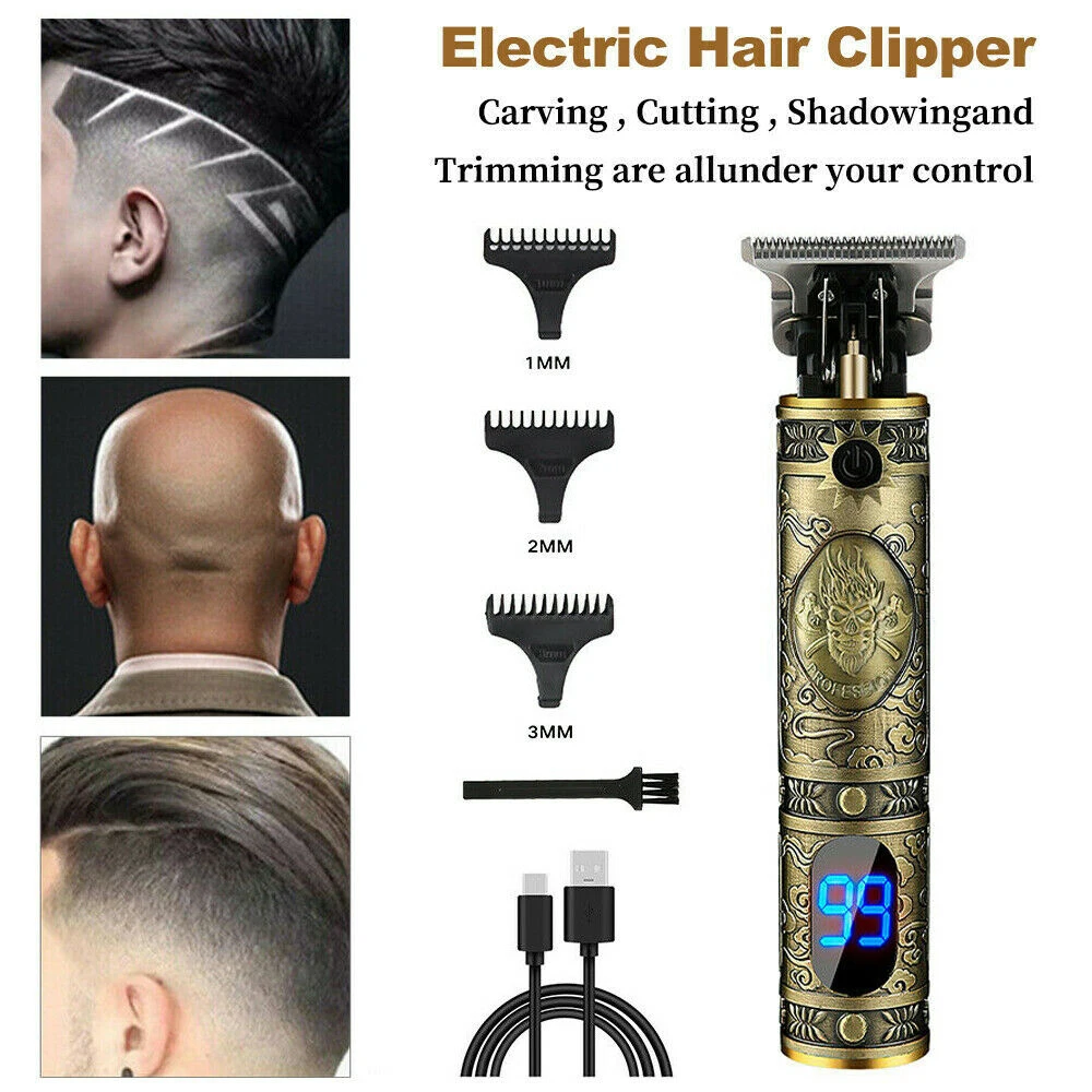 

Hair Clippers for Men,Professional with LED Display Hair Clipper Electric Hair Cutting Kit Gold Beard Trimmer Barbers & Stylists