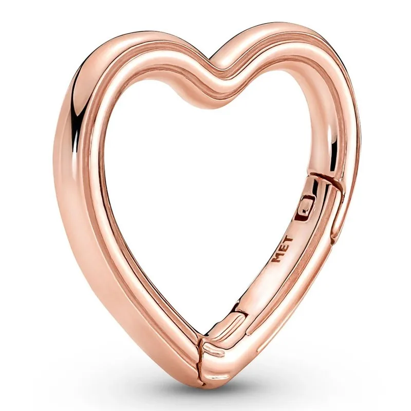 

Authentic 925 Sterling Silver Moments Pan ME Styling Heart Connector Charm Bead Fit Pandora Bracelet & Necklace Jewelry