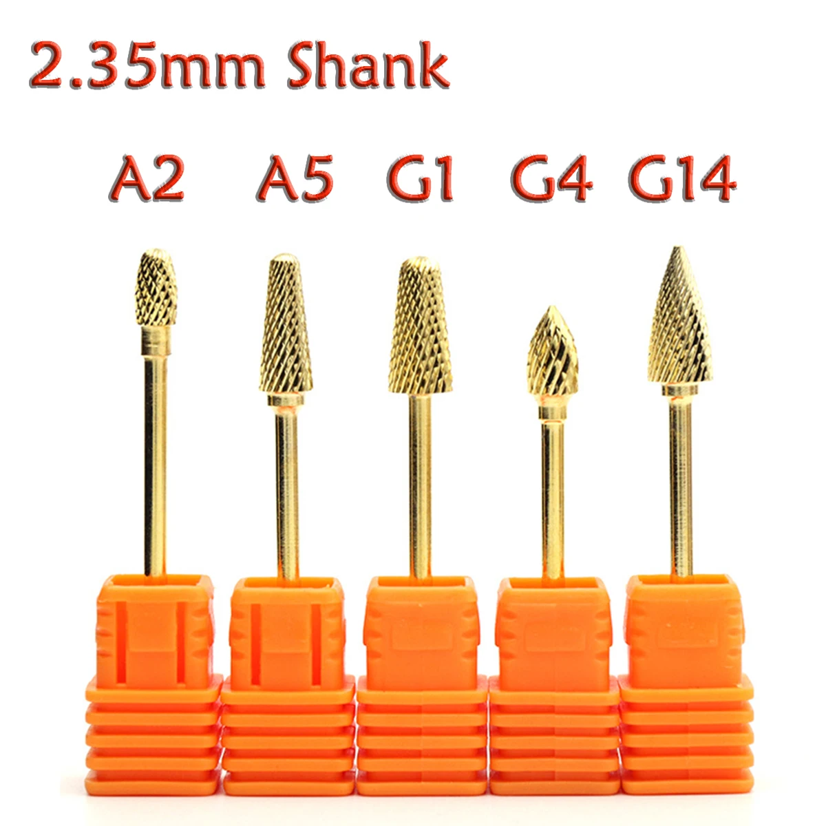 

1P 2.35mm Shank DIY Tungsten Carbide Nail Polishing Bits A2 A5 G1 G4 G14 Special Polishing Heads For Grinders Dremel Accessories