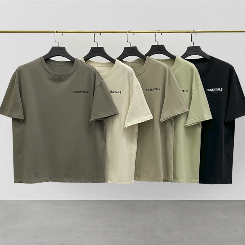 Classic Simple Fashion Brand ESSENTIALS T-shirt Letter Print Hip Hop Loose Oversize tee Summer Unisex Short Sleeve