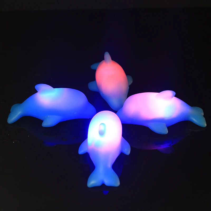 Baby Toys Dolphin Light Up Bath Toy Kids Water Toys LED Glow