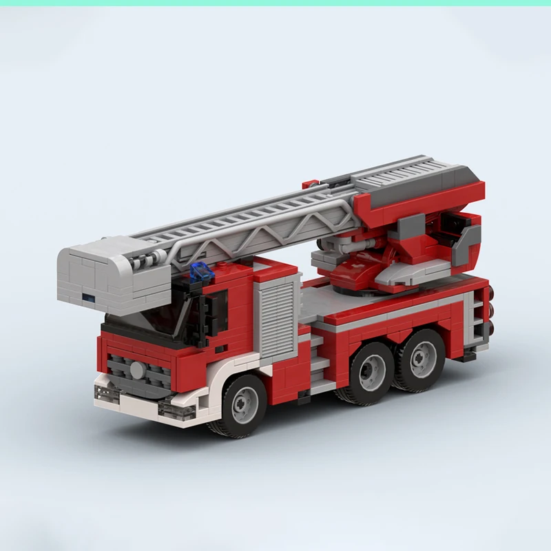 Популярная городская серия MOC Bricks Пожарная лестница Грузовик 531 шт. Строительный
