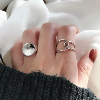 new trendy punk personality design silver color twist open adjustment rings for women men special fashion jewelry gift