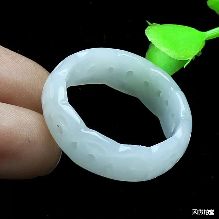 

Отправка сертификата, натуральное кольцо из Мьянмы из нефрита, для мужчин и женщин, Изящные Ювелирные изделия из натуральной Бирмы, нефрита, резные вручную, полое кольцо, амулет