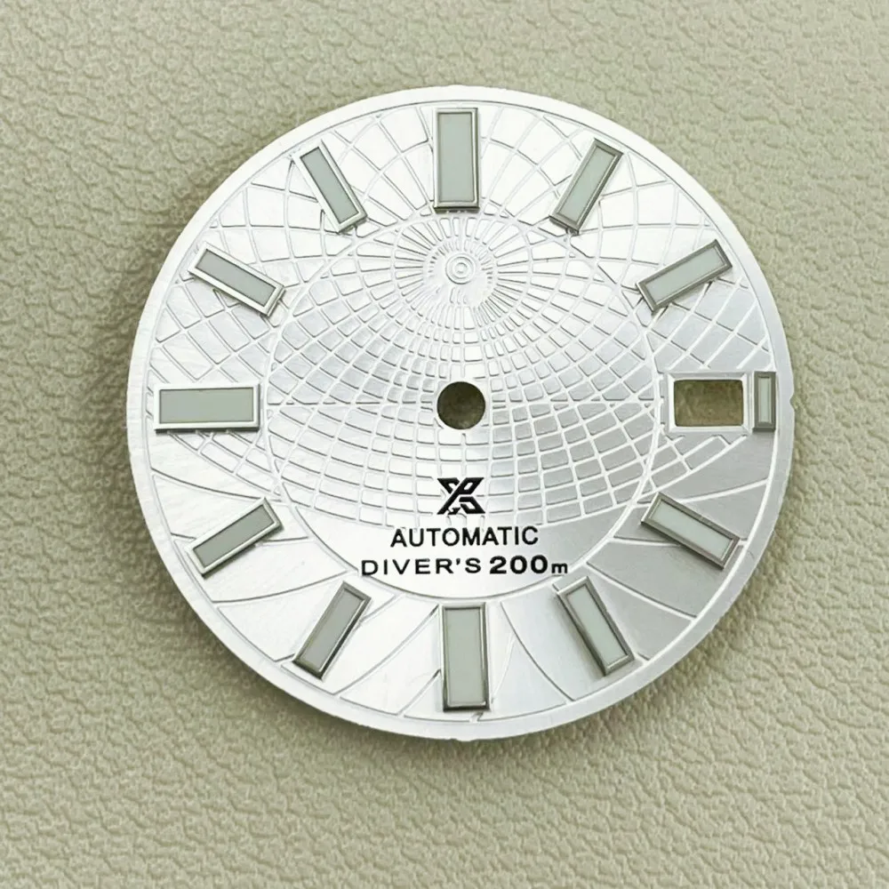 New NH35 dial mechanical watch modified NH36 diving watch green luminous word diameter 28.5mm watch accessories