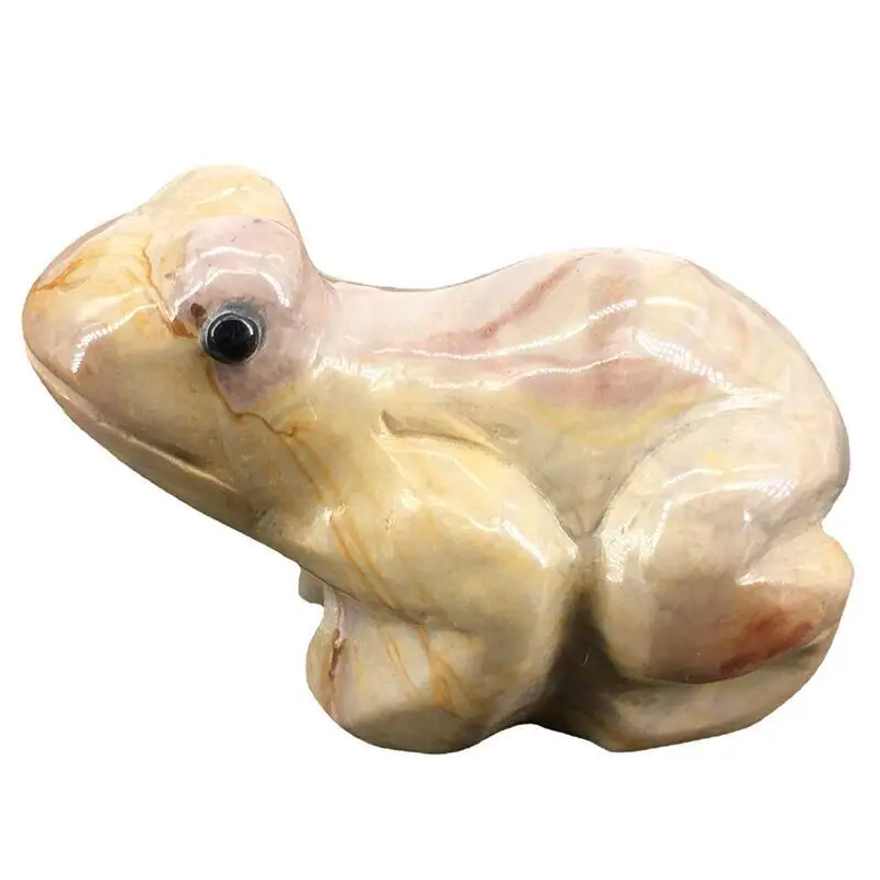 

Natural Ocean Jasper Carved Crystal Animals Frog Figurine Healing Feng Shui Quartz Home Decoration Accessories