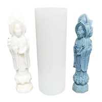 3d buddha silicone candles molds guanyin bodhisattva aromatherapy gypsum mould aromatherapy soap mould for candles chocolate