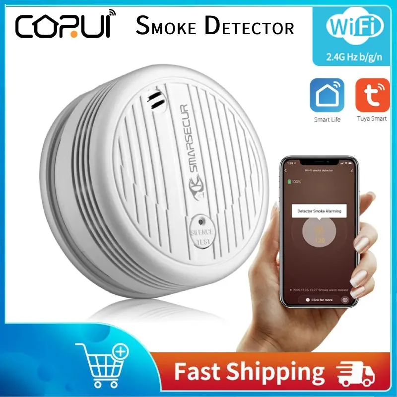 

Датчик дыма Tuya с Wi-Fi и пожарной сигнализацией