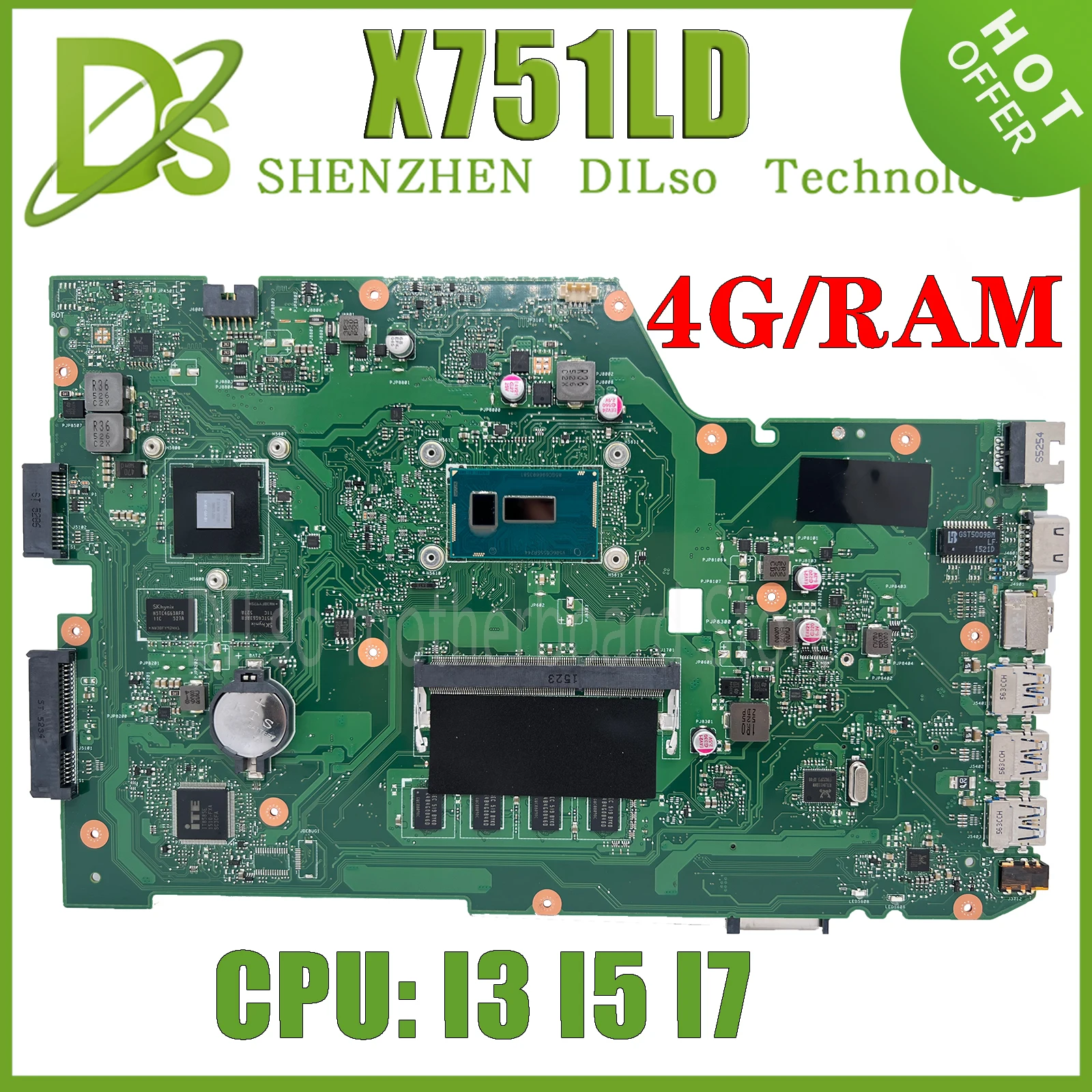 KEFU X751LD   Asus K751L K751LN X751LK X751LDB X751LB    I3 I5 I7 4th 5th 4G-RAM 100%  