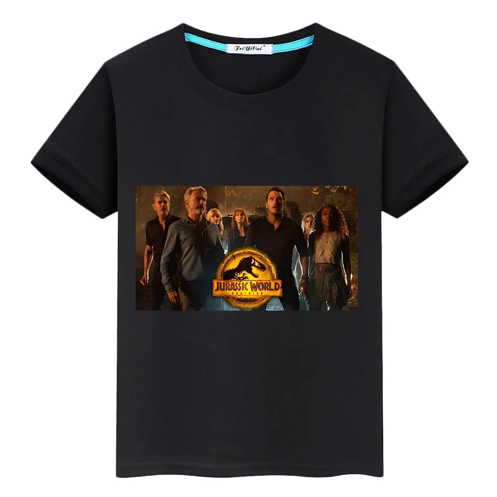 Футболка для мальчиков и девочек с принтом Мир Юрского периода 100% хлопок