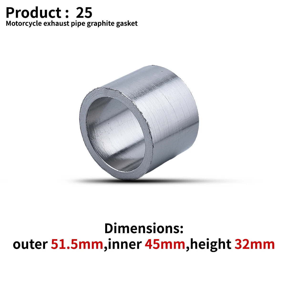 

Прокладка выхлопной трубы мотоцикла, уплотнительное кольцо 30-51,5 мм, внутренний диаметр, разъем глушителя, уплотнительное кольцо для модификации мотоцикла Dirt Pit Bike
