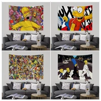 disney the simpsons colorful tapestry wall hanging japanese wall tapestry anime wall hanging home decor