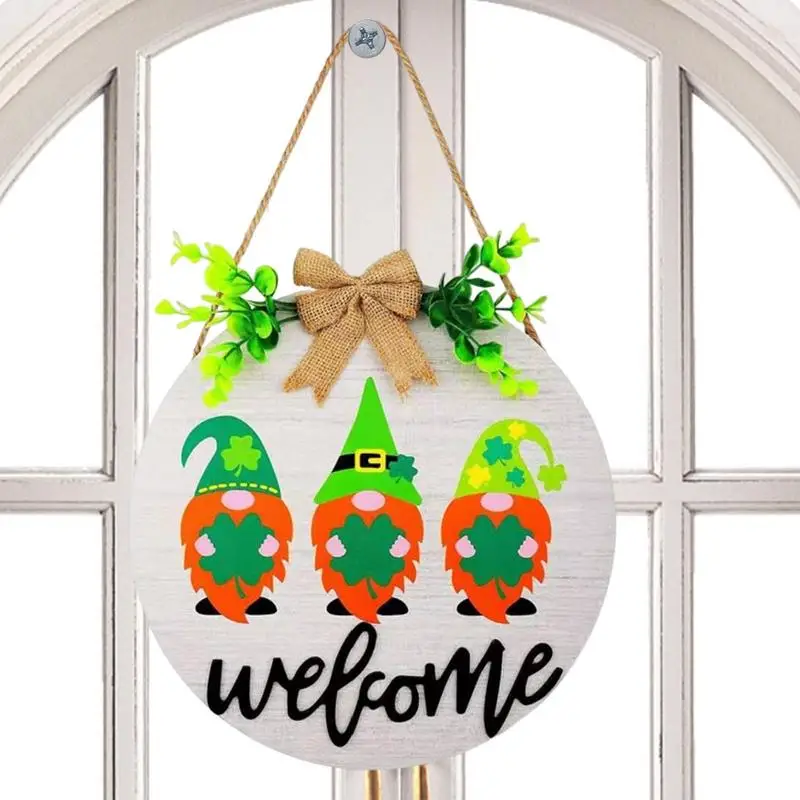 

Деревянный Рождественский венок, рождественская подвеска, дверное украшение, день Патрика, гном, дверной знак, украшение, Рождественское ук...