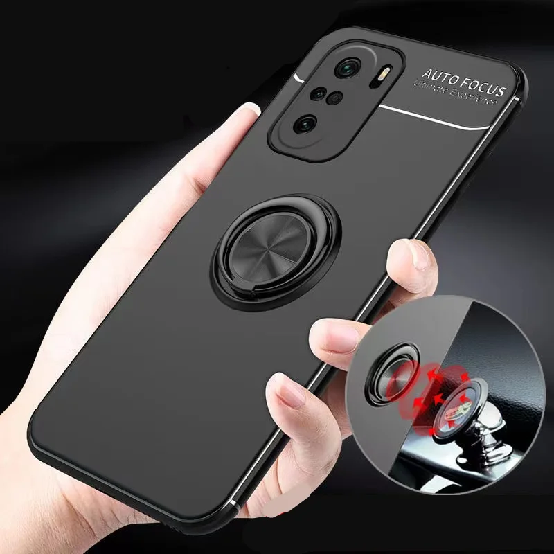 

for Xiaomi Poco F3 X4 M4 Pro 5G Mi 11T Pro 11i Case Matte Flexible Finger Ring Case Cover for Poco F3 M4 Pro Funda PocoF3 Coque