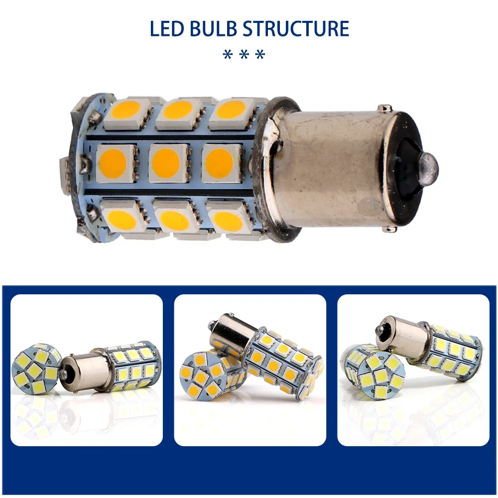 2 шт. 27SMD BA15D 1156 автомобильные лампы для внутреннего освещения лодки 1004 1076 1142