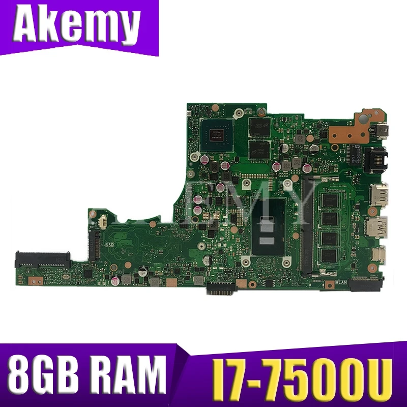 

Akemy X405UA для ASUS X405U X405UN X405UR X405URR X405URP X405UQ X405UF Laotop материнская плата X405UA материнская плата W/ I7-7500U 8 ГБ ОЗУ