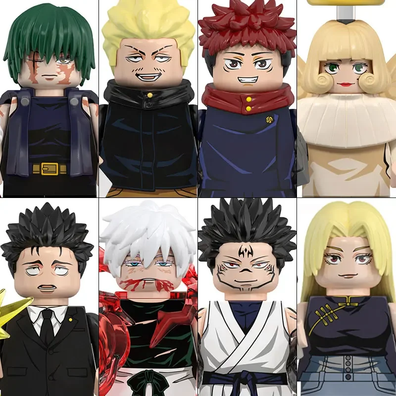Фото Конструктор Jujutsu Kaisen, 48 деталей, мини-фигурки Годжо Сатору, Итадори Юдзи, Рёмен, рождественский подарок для детей, аксессуары №2