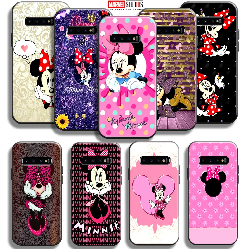 

Cute Cartoon Minnie Mouse Phone Case For Samsung Galaxy S10 5G S10E S10 Lite S10 S9 S8 Plus Soft Silicone Cover Liquid Silicon