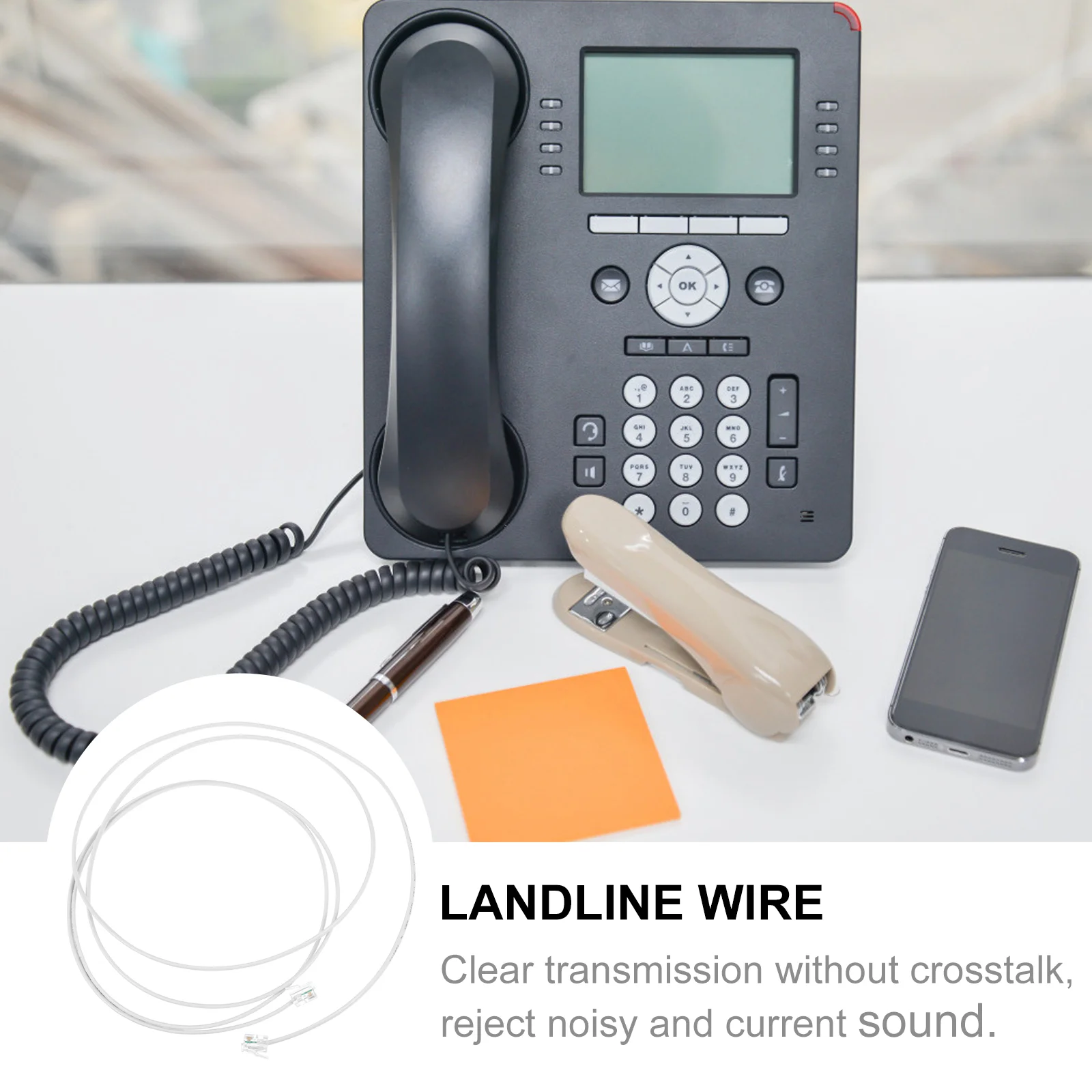 Плоский провод телефонной линии для подключения 2-жильного стационарного кабеля