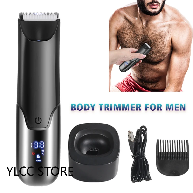 

Body Trimmer for Men Electric Groin Hair Trimmer with LED Indicator for Balls IPX7 Male Pubic Hair Trimmer Razor for Wet and Dry