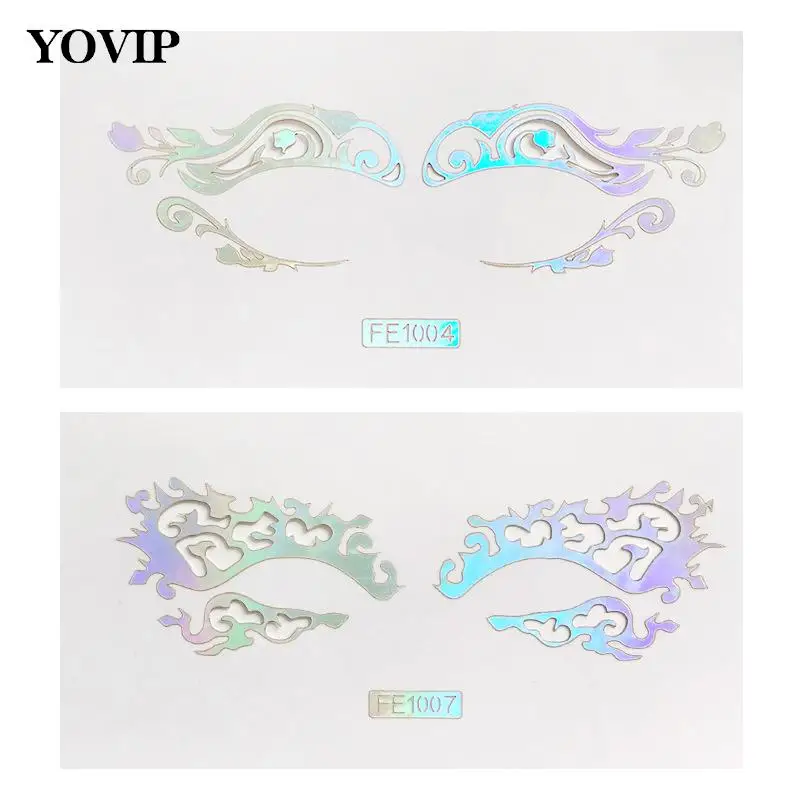 

1pcs Women Party Tattoo Stickers Laser Face Decorative Face Art Decor Colorful Makeup Eye Stickers Makeup Eyeliner Stickers