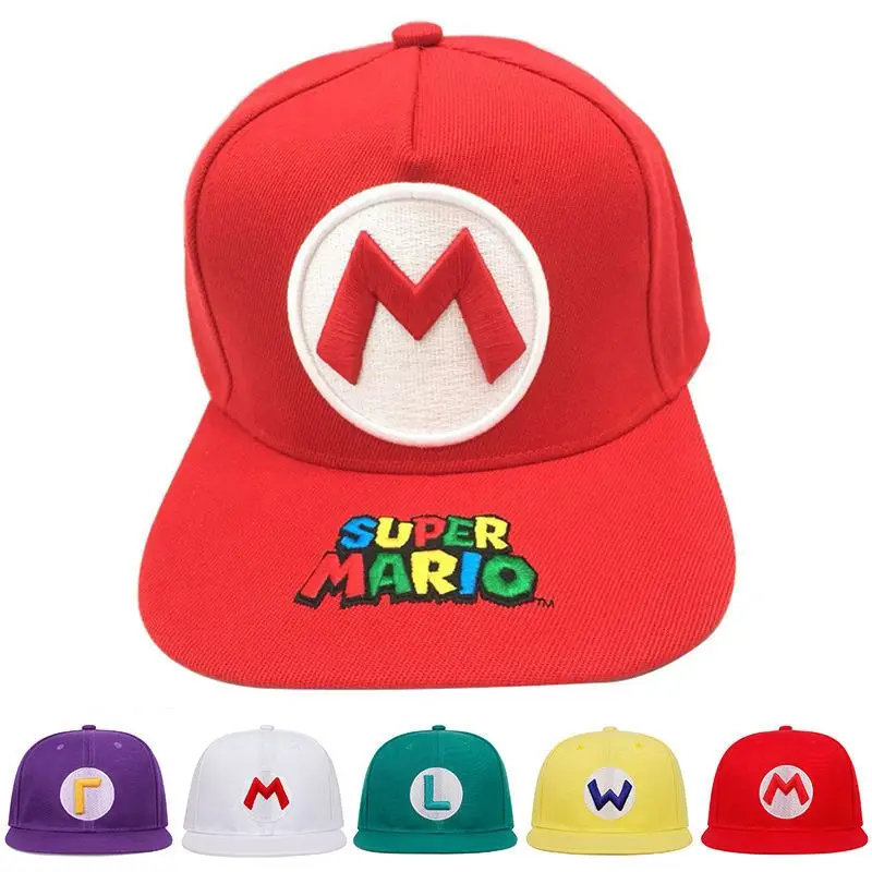 

Hip Hop Mario Baseball Cap Cartoon Anime Casual Summer Fashion Embroidered Letters KW Sunshade Sunscreen Hat Festival Gift