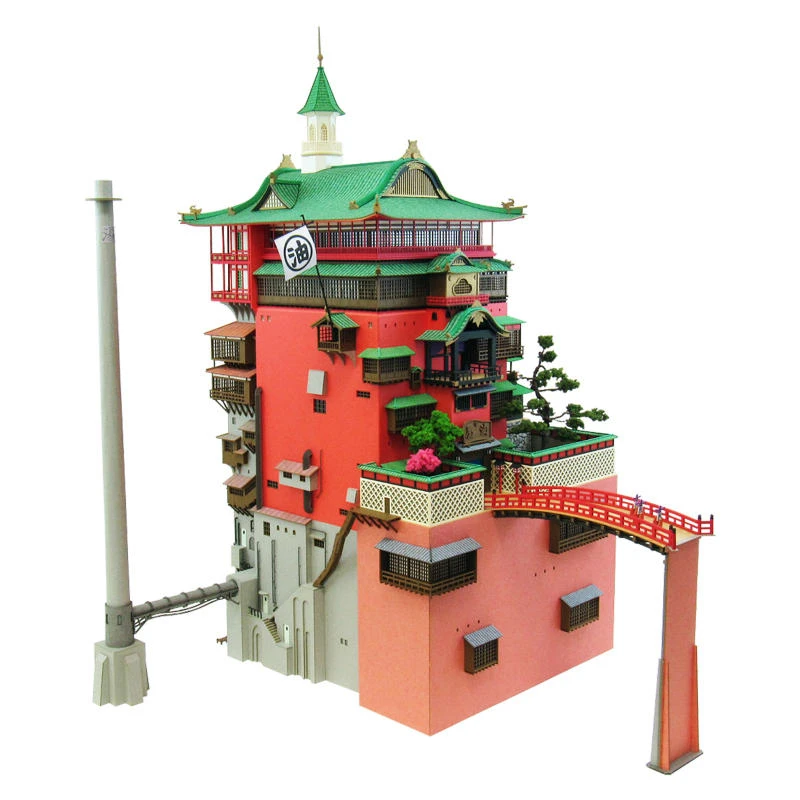 

Spirited Away Aburaya Bathhouse 3D Paper Model Assembly Papercraft Puzzles Educational Kids Toys Anime Totoro Birthday Kids Gift