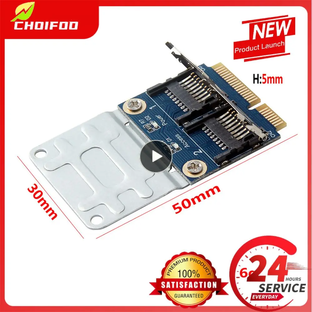 

1~5PCS Mini Pci-E Adapter 2 SSD HDD For Laptop Dual - SDHC SDXC TF To Mini PCIe Memory Card Reader MPCIe To 2