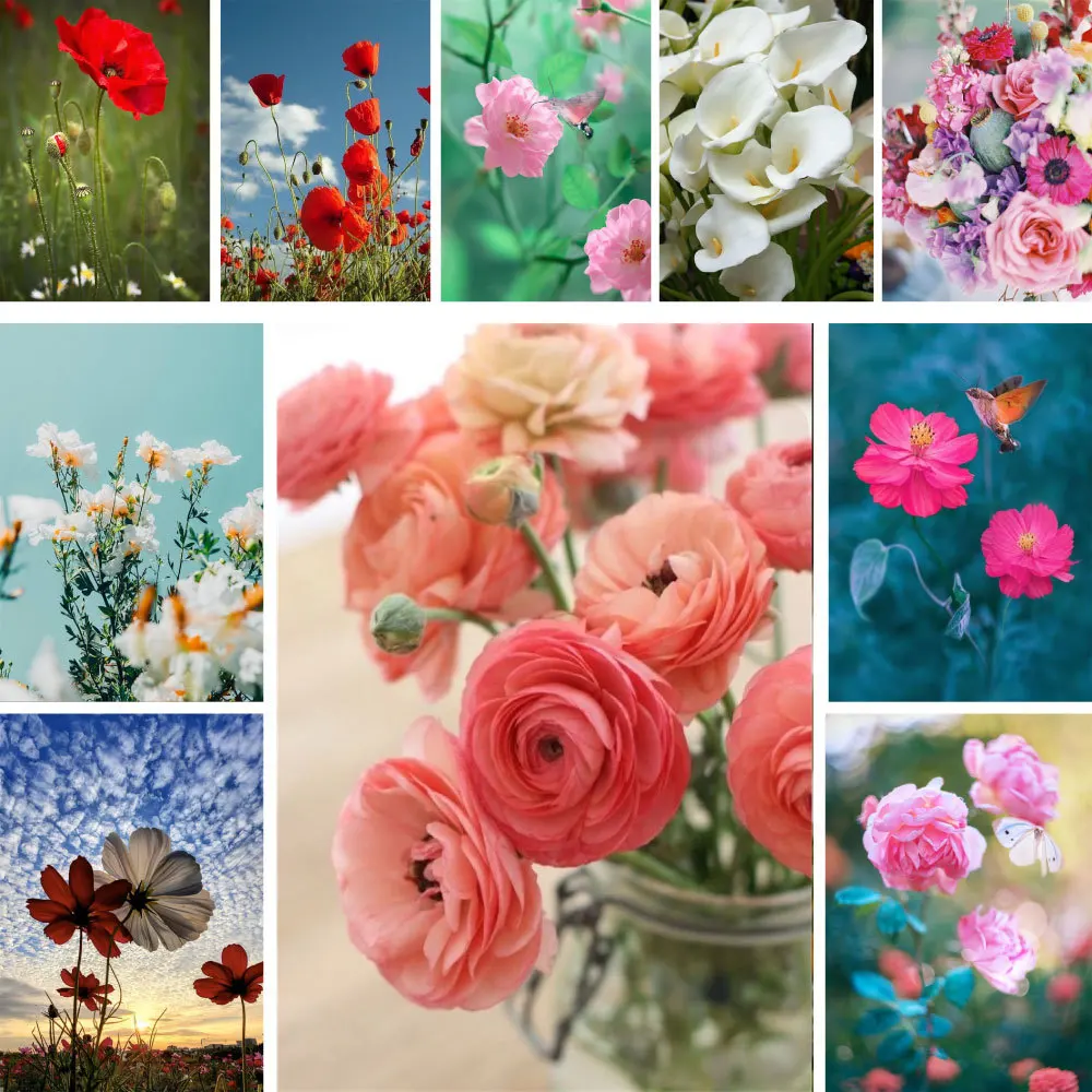 

Набор для вышивки крестиком, водорастворимый холст с цветочным принтом мака, для хобби и рукоделия, домашний декор