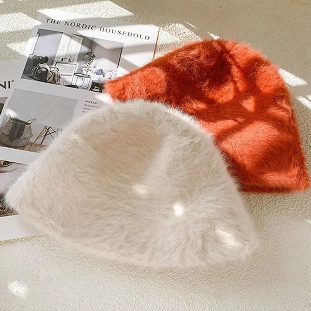 Уличная плюшевая Панама пушистая Мягкая шапка теплая зимняя Солнцезащитная для