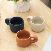 korean thick handle creative matte ceramic afternoon tea coffee cup set solid color creative water cup