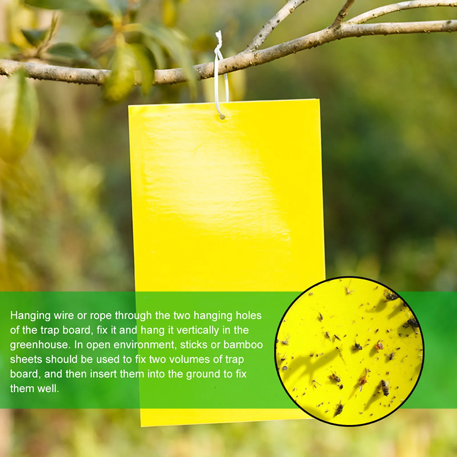 

10/20/30 Pcs Strong Flies Traps Bugs Sticky Board Catching Aphid Insects Killer Pest Control Whitefly Thrip Leafminer Glue Stick