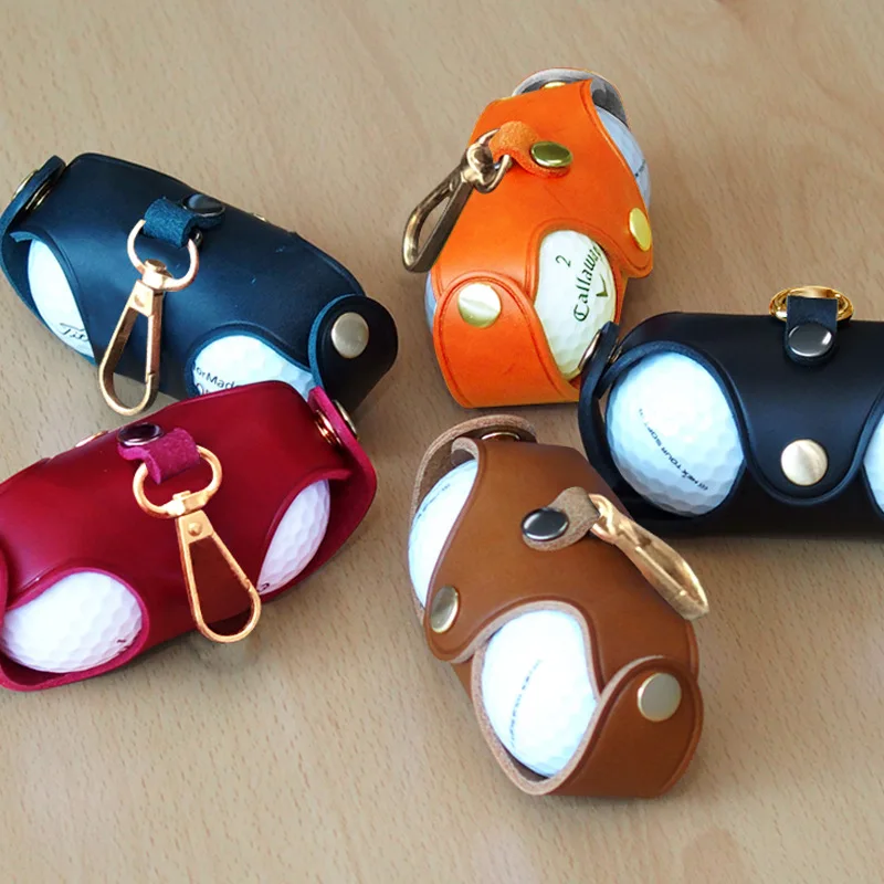 

First Layer Cowhide Casual Ball Pouch Golf Bag Small Waist Bag Bags Genuine Leather Golf Bag GOLF Ball Bag Wholesale