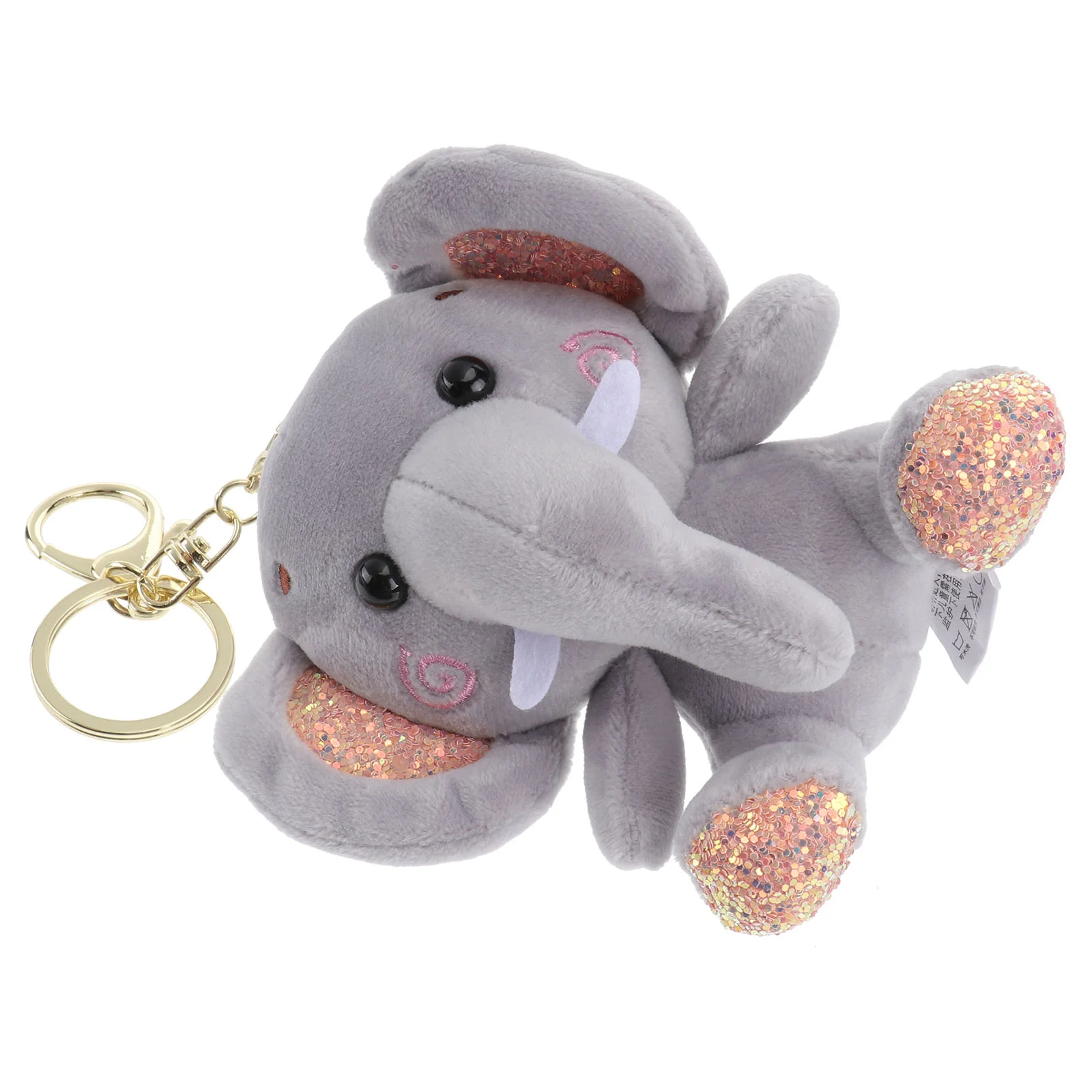 

Plush Elephant Keyring Pendant Keychain Key Chain For Bag Car Key ( Grey )